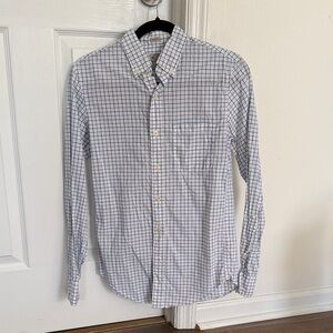 J. Crew XS Slim White Button-Down Shirt with Blue and Purple Windowpane Check
